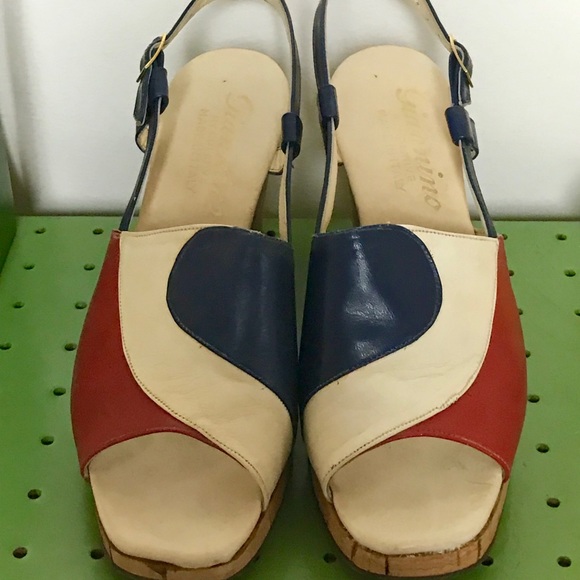 Vintage 60s mod Italian platform wedges 5/5.5 - Picture 2 of 5